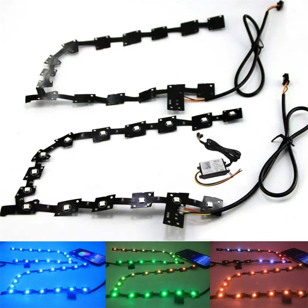 RGB Mutil-Color LED DRL Panels Bluetooth APP Control For 2011-2020 Chrysler 300C