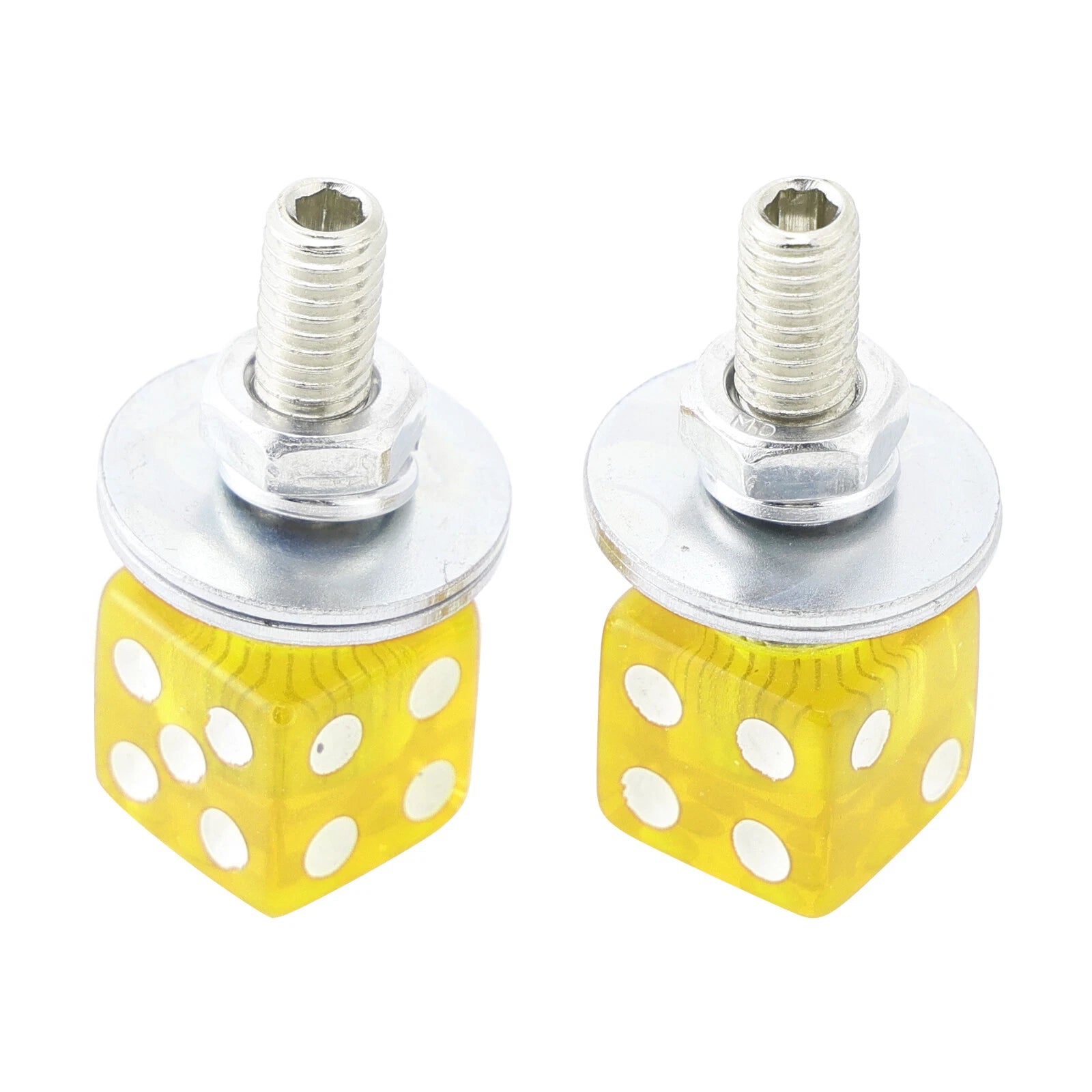 2X Custom DICE License Plate Bolt Screws for Motorcycle Chopper Bobber