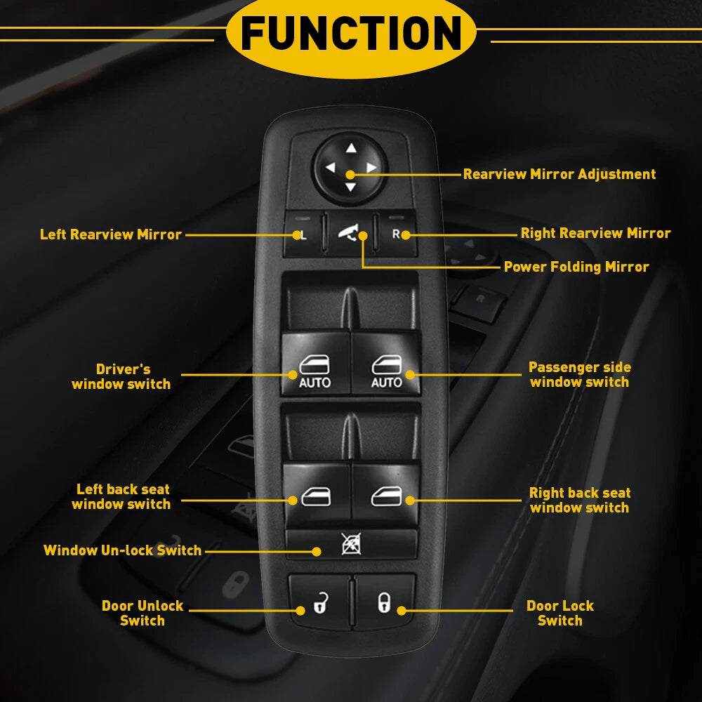 Master Power Window Door Lock Switch for Dodge Ram 1500 2500 3500 (2013–2017)