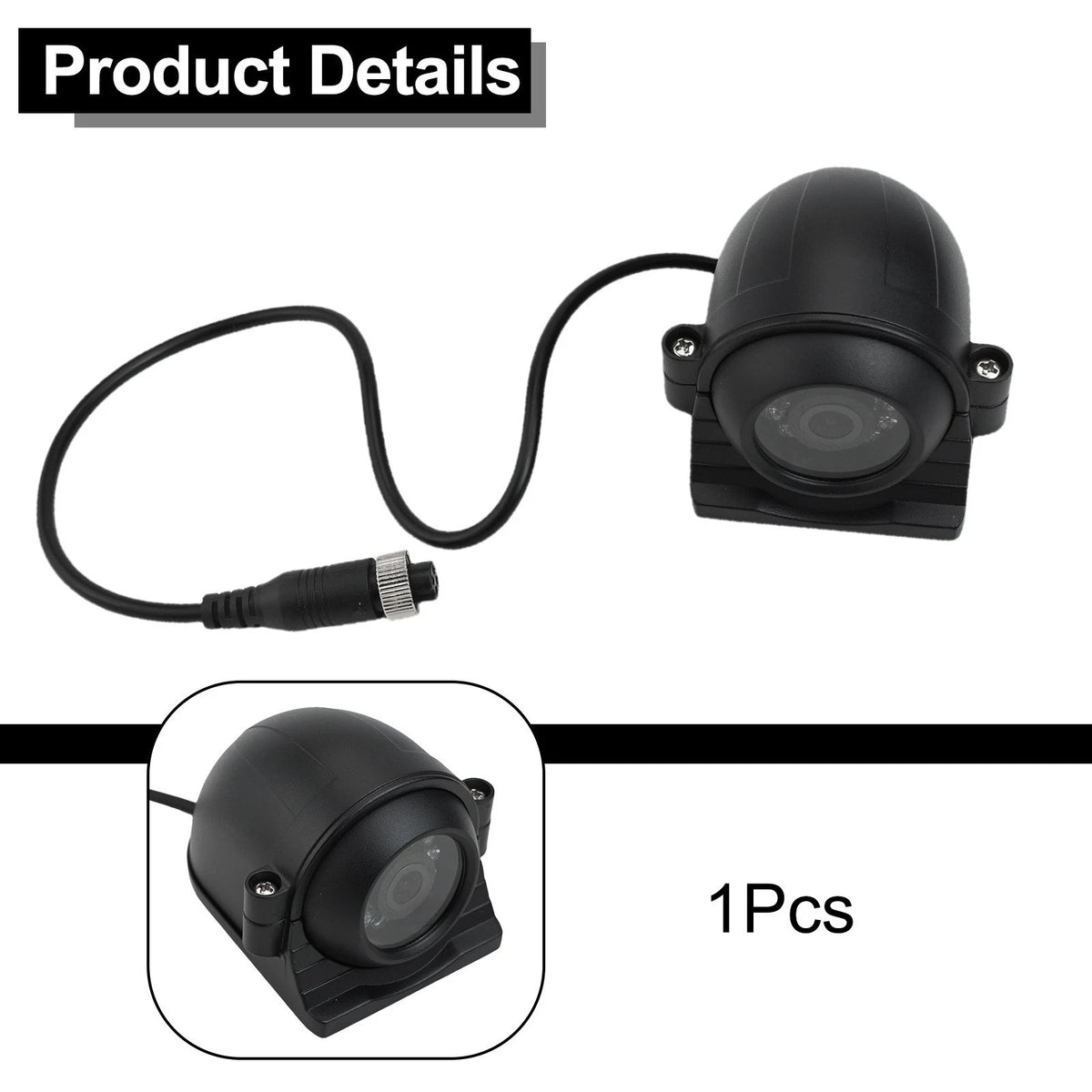 4 Pin HD AHD LED Side View Camera Compatible with For Truck RV Bus Models