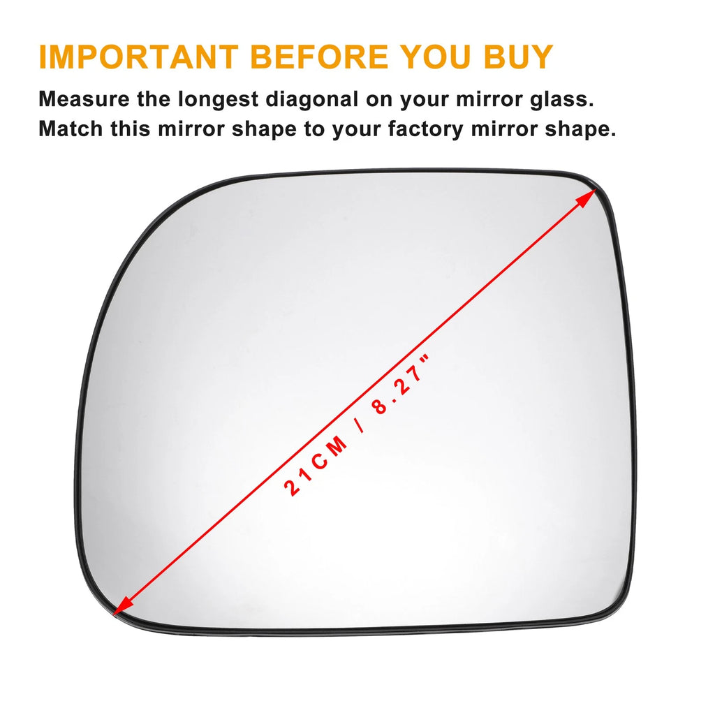 Left Side White Mirror Glass for Renault Kangoo (1997–2001)
