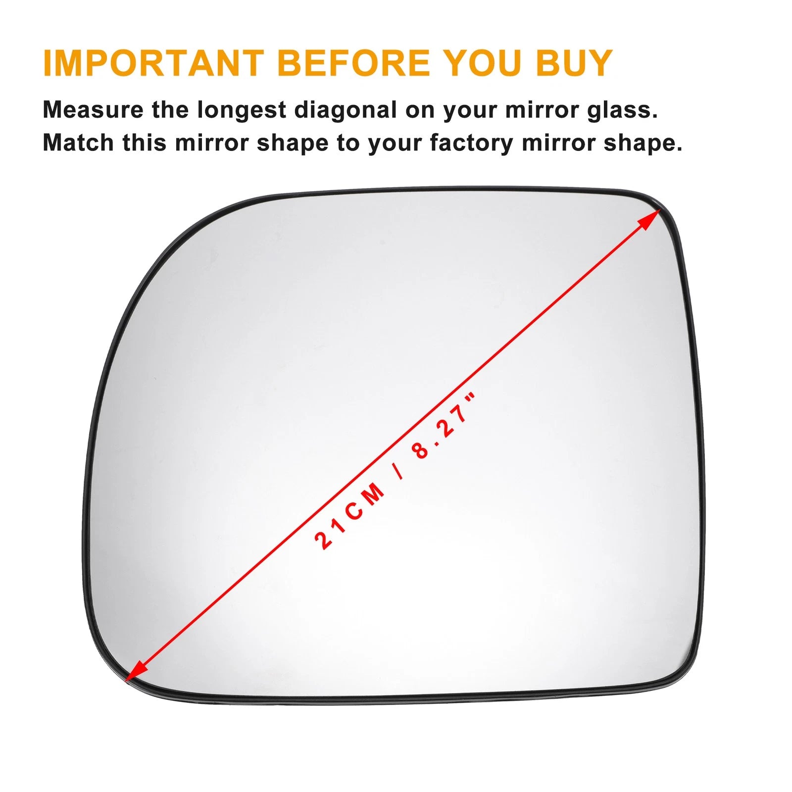 Left Side White Mirror Glass for Renault Kangoo (1997–2001)
