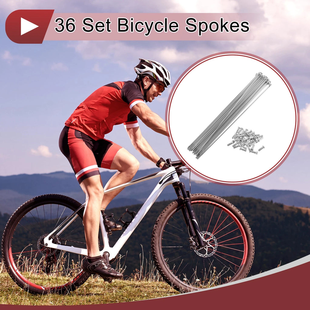 Bicycle Spokes Set 197 mm Steel Galvanized for 36 Spoke (No. 45)