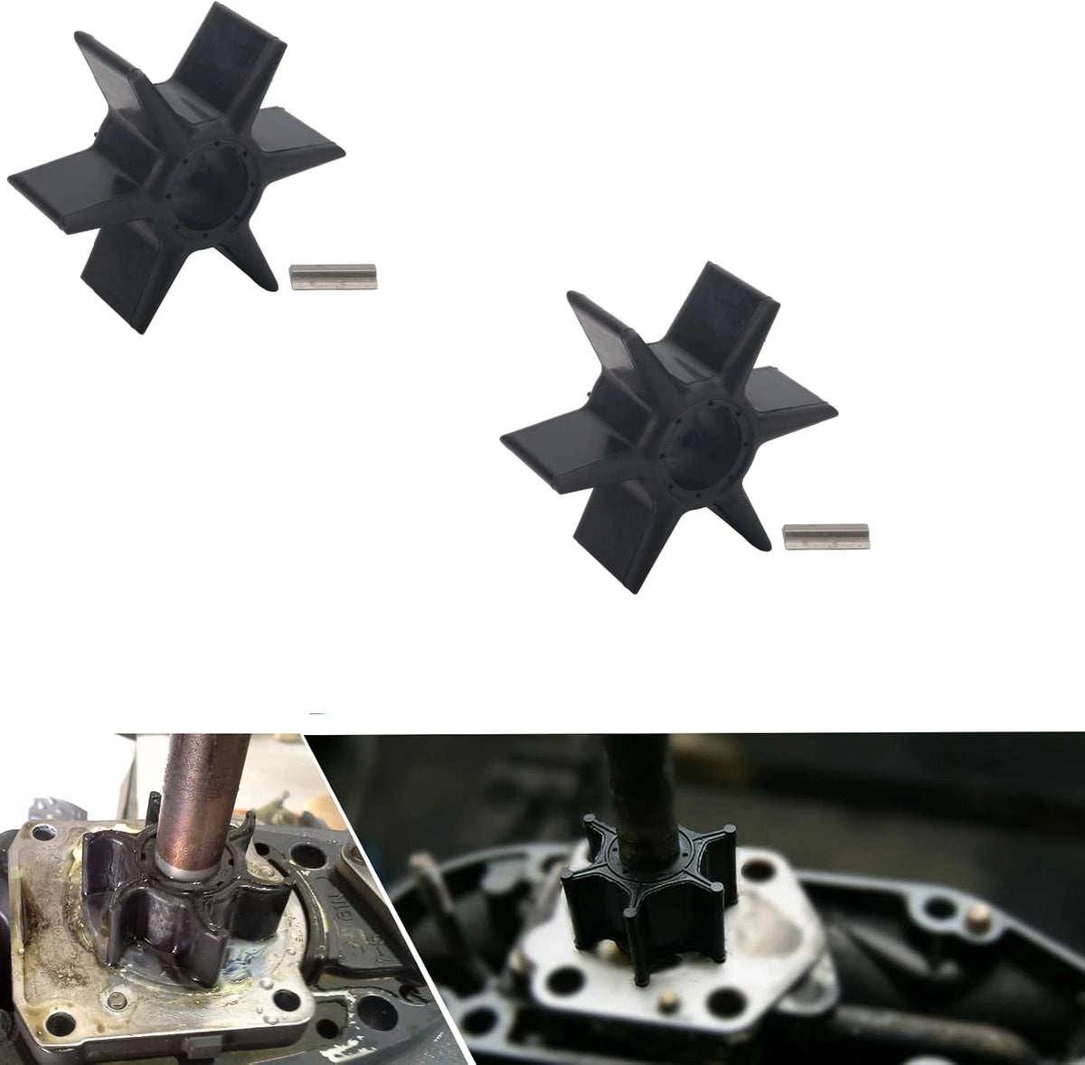 2X Water Pump Impeller for Yamaha 300 350 HP 4 Stroke (6AW-44352-00)