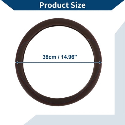 Rubber Steering Wheel Cover for Car (14.96" Deep Brown)