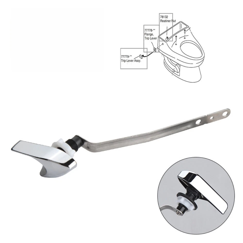Toilet Handle Replacement for Polished Chrome (8 Inch)