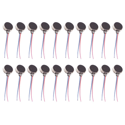 Set of 5 DC Micro Flat Button Coin Vibrating Motors 3V 10mm x 2.7mm
