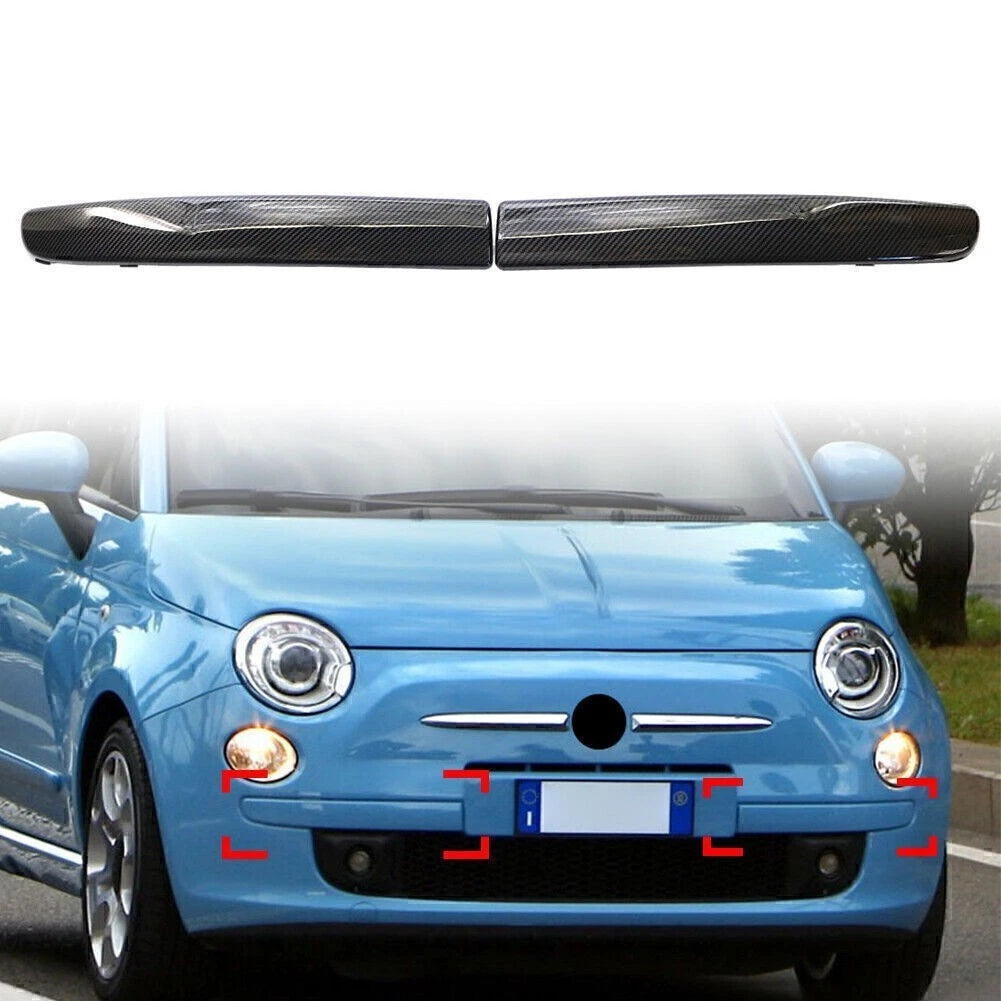 Carbon Fiber Front Bumper Corner Panel Trim for Fiat 500 (2007–2015)