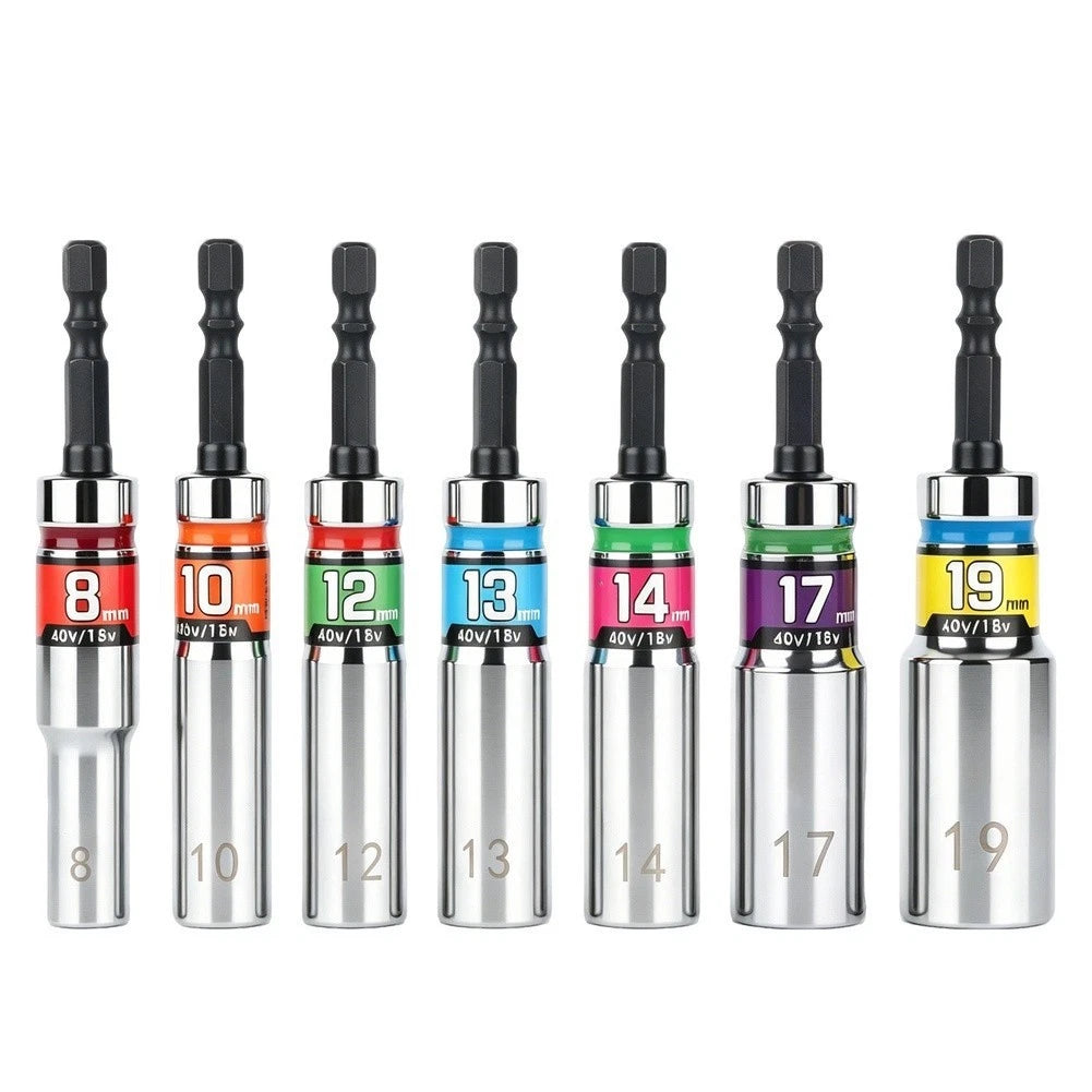 Heavy-Duty 14-Pc For Impact Sockets 8mm-19mm Chrome Finish for Diverse Tasks