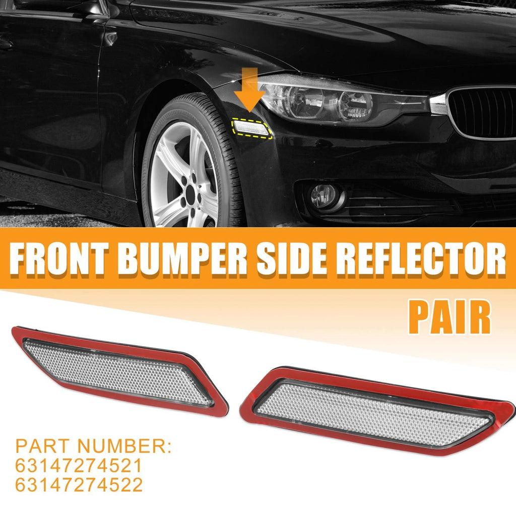 Pair Front Bumper Reflector Replacement for BMW F30 F31 3-Series (2013–2015)
