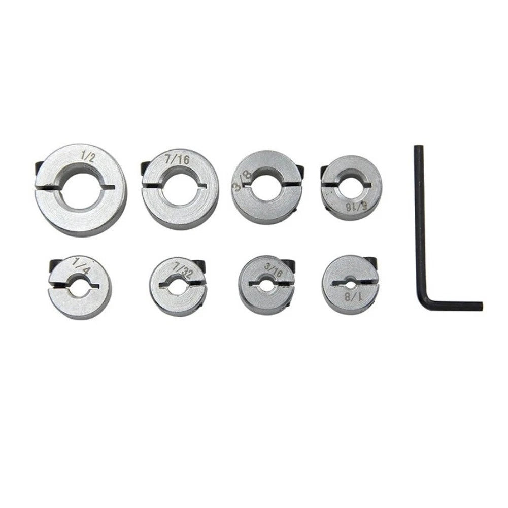 8Pcs Metal Drill Stop Collar Set for Precise Wood Drilling