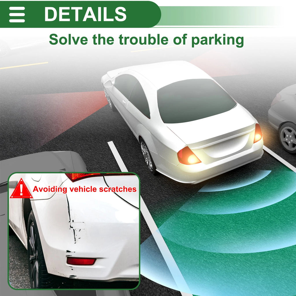 2X Reverse Backup Radar System Parking Sensors for