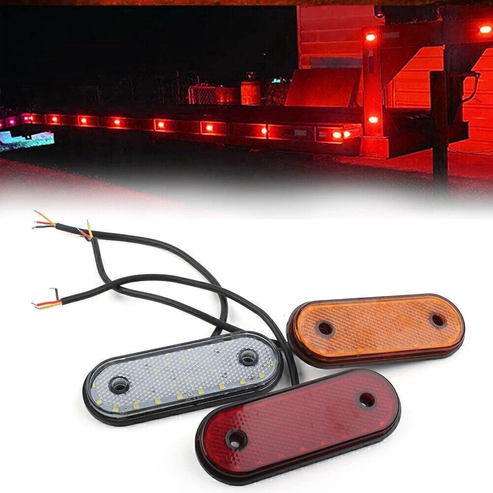 24V LED Oval Side Marker Indicator Light for Trailer Truck Lorry Van