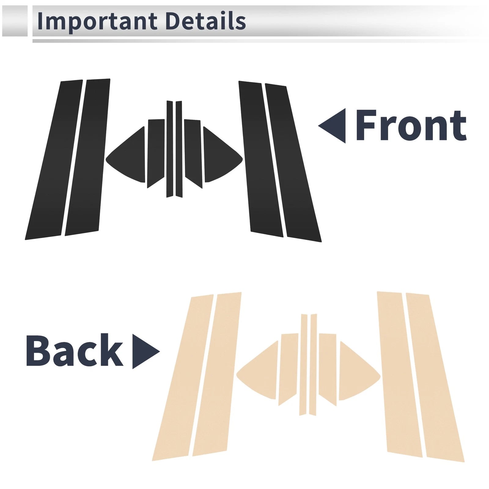 Door Pillar Window Trim Kit for Mazda 6 (2009–2013) Black 10 Pcs