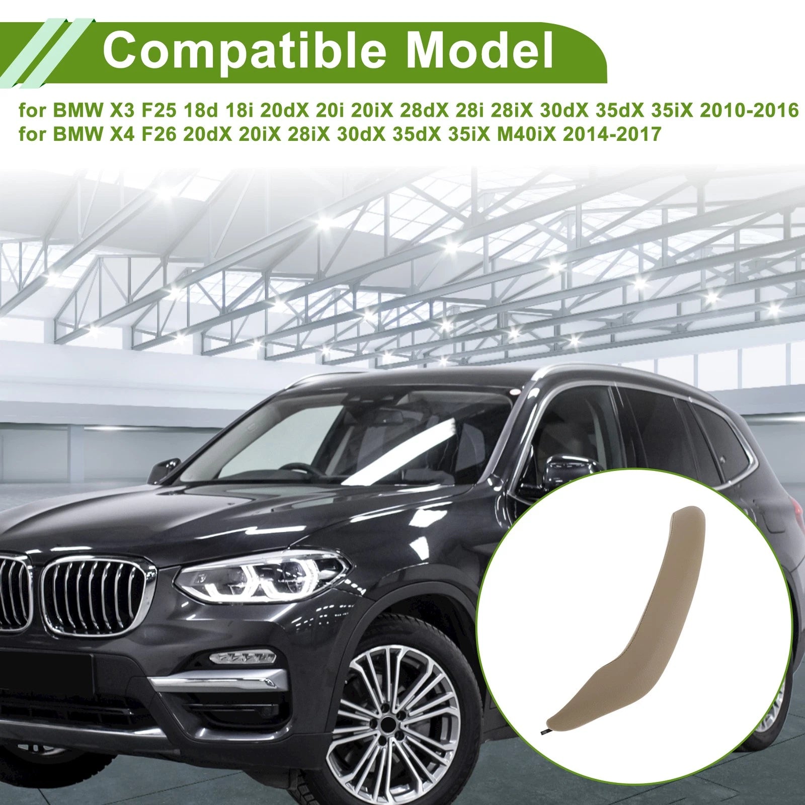 Door Panel Handle Pull Trim Cover Replacement for BMW X3 F25 (2010–2016)