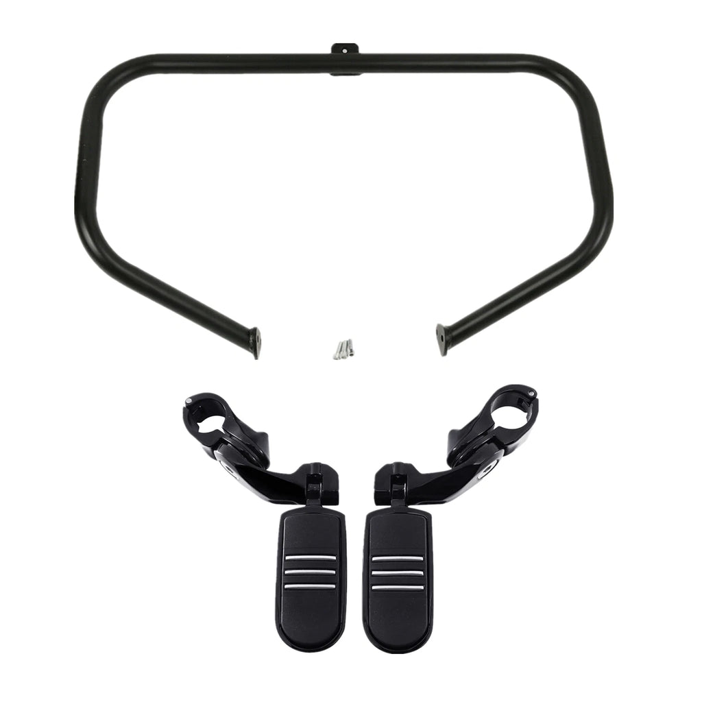 Chrome/Black Engine Guard Crash Bar for Harley Touring FL (1997–2008)