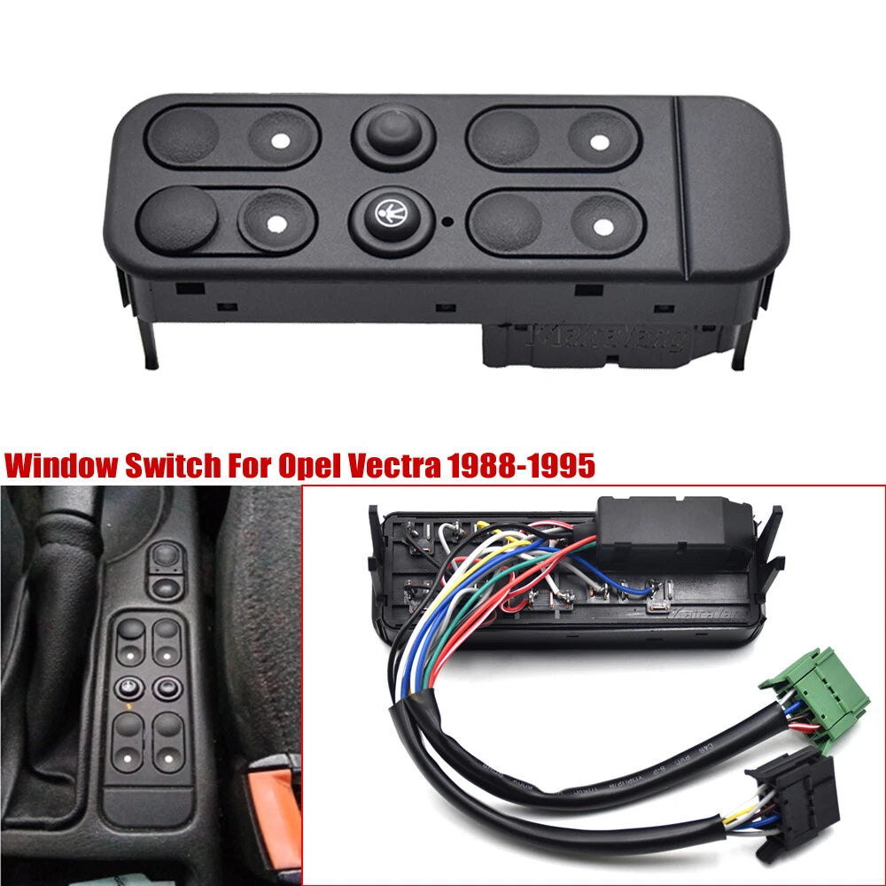 Front Master Power Window Switch Button for Opel Vectra (1988–1995) 90312109