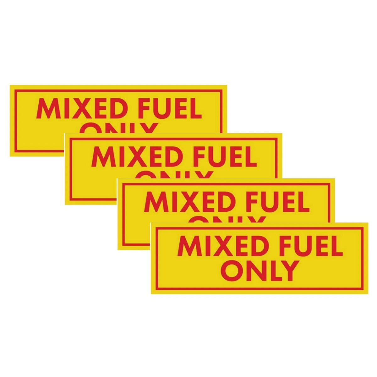 4pc Mixed Fuel Only Stickers for Fuel Tank Weatherproof Adhesive Decals