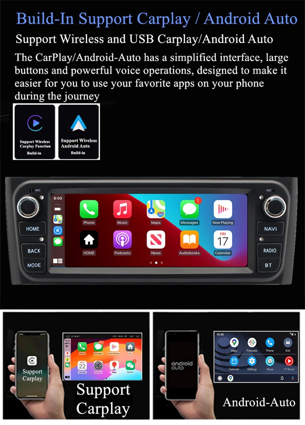 6.86'' Car Head Unit Navigation for Fiat Grande Punto/Punto/Linea (2007–2015)