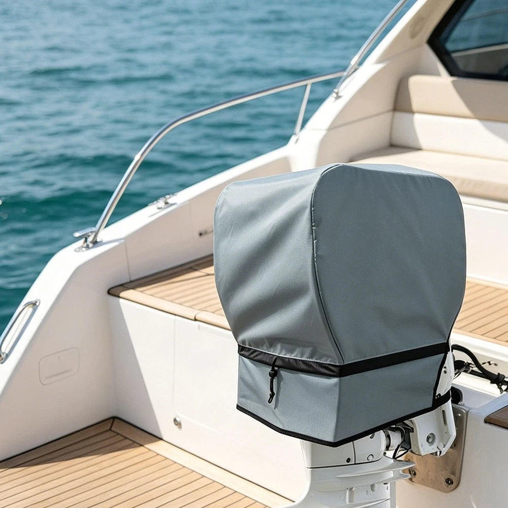 Waterproof 420D Polyester Outboard Motor Cover for Multiple Sizes