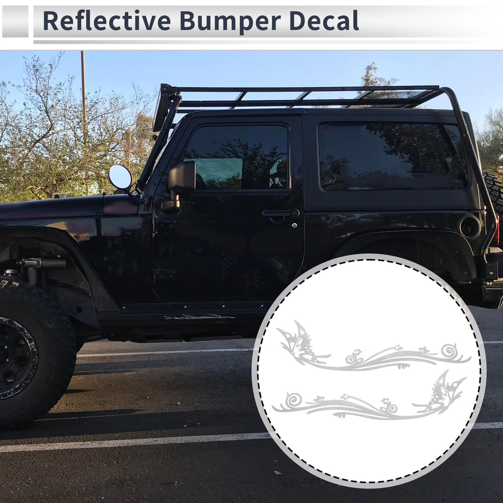 Reflective Bumper Decal for - Silver Butterfly Pattern