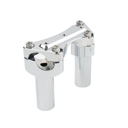 Chrome 3.5" Straight Handlebar Riser & Top Clamp for Harley Dyna