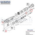 Lower Unit Seal Kit for Yamaha V6 2 Stroke Engines (1984–Present)