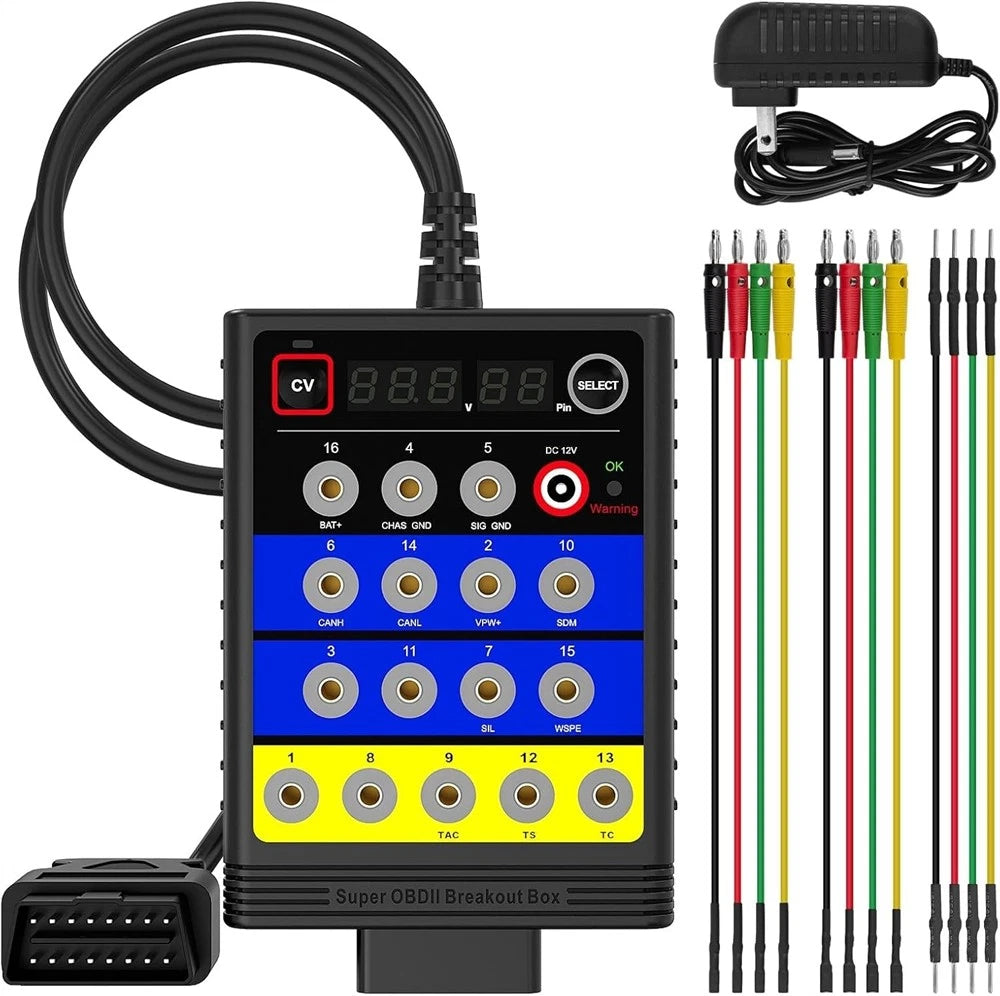 OBD2 Breakout Box OBDII Protocol Detector Car 16-Pin CAN Bus Test Diagnosis Tool