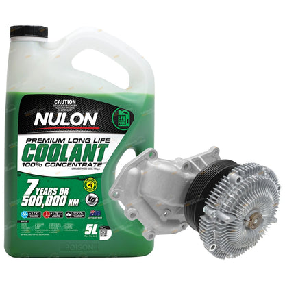 Water Pump + Fan Clutch + Coolant for Nissan Navara D22 (2001–2007)