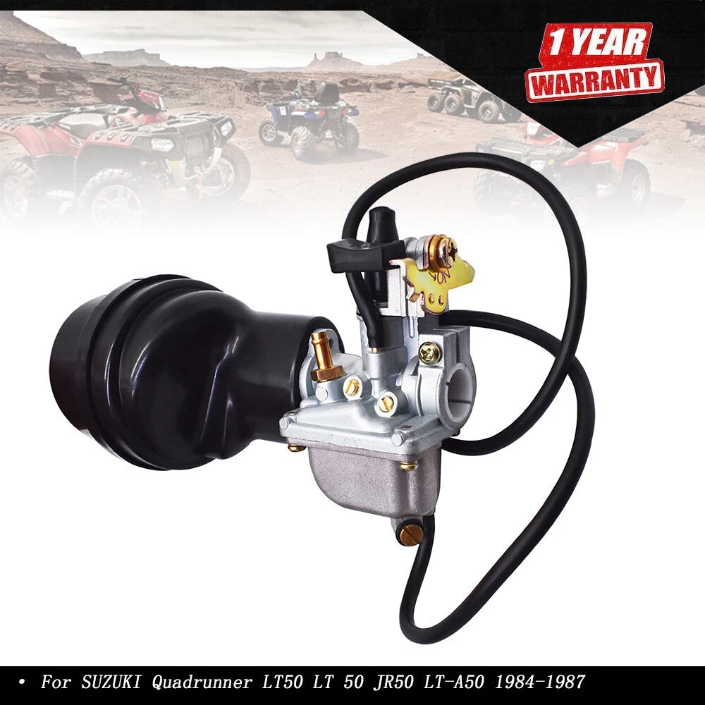 Carburetor & Air Filter Box for Suzuki Quadrunner LT50 LT50 JR50 LT-A50 (1984–1987)