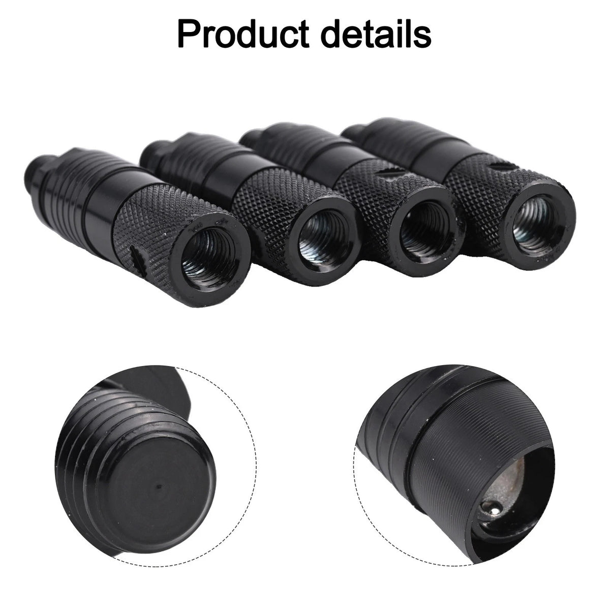 Set of 4 Bite Alarm Connectors for Universal Use (Magnetic, Black)