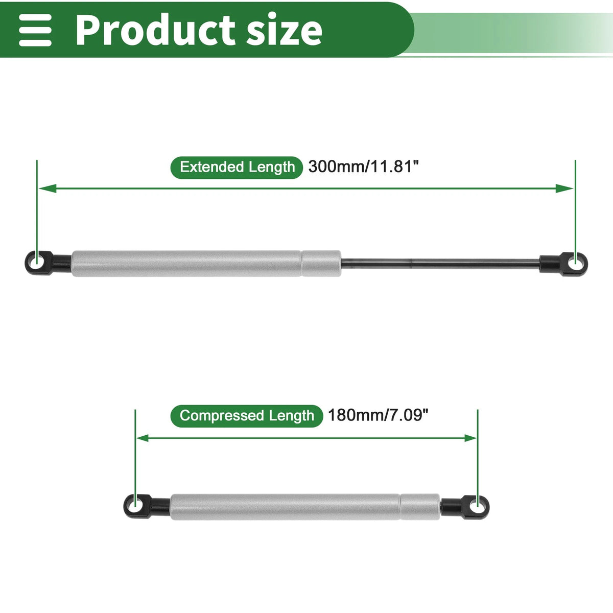 Set of 2 Gas Struts 300mm 80N for Universal Applications