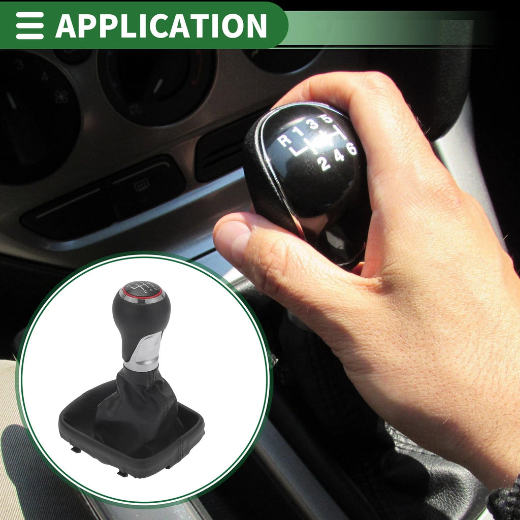6 Speed Shift Knob with Cover for Audi A3 (2003–2013) Faux Leather