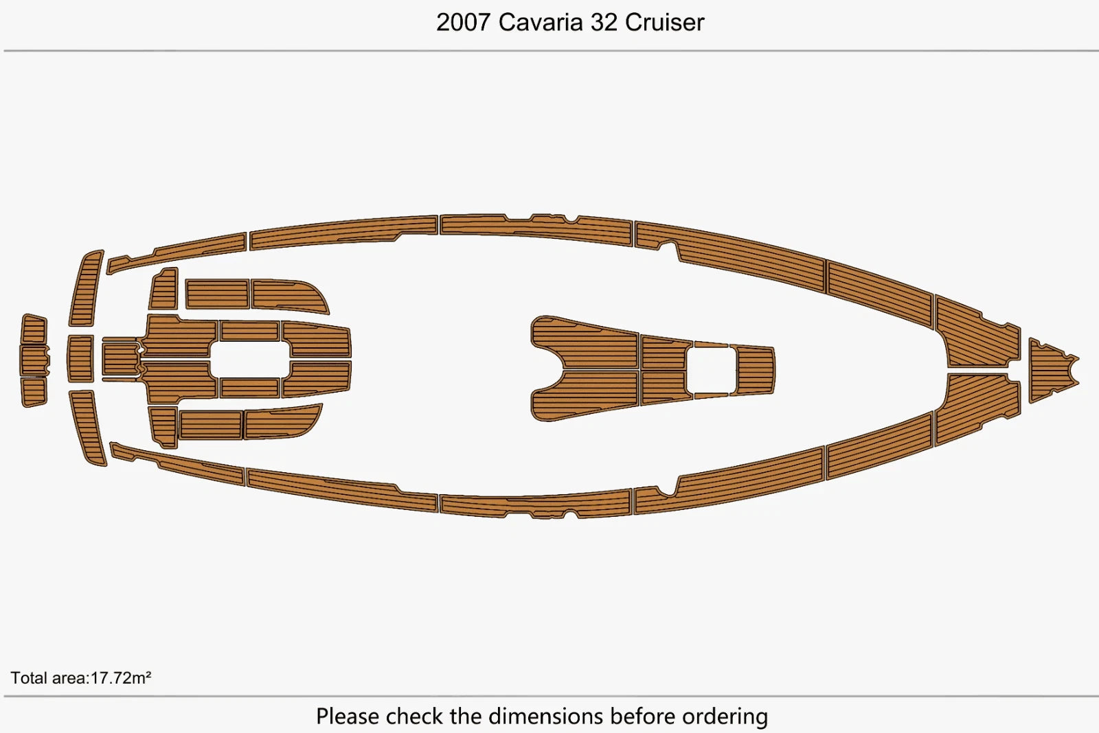 EVA Pad Foam Teak Deck Floor for Bavaria 32 Cruiser (2007)