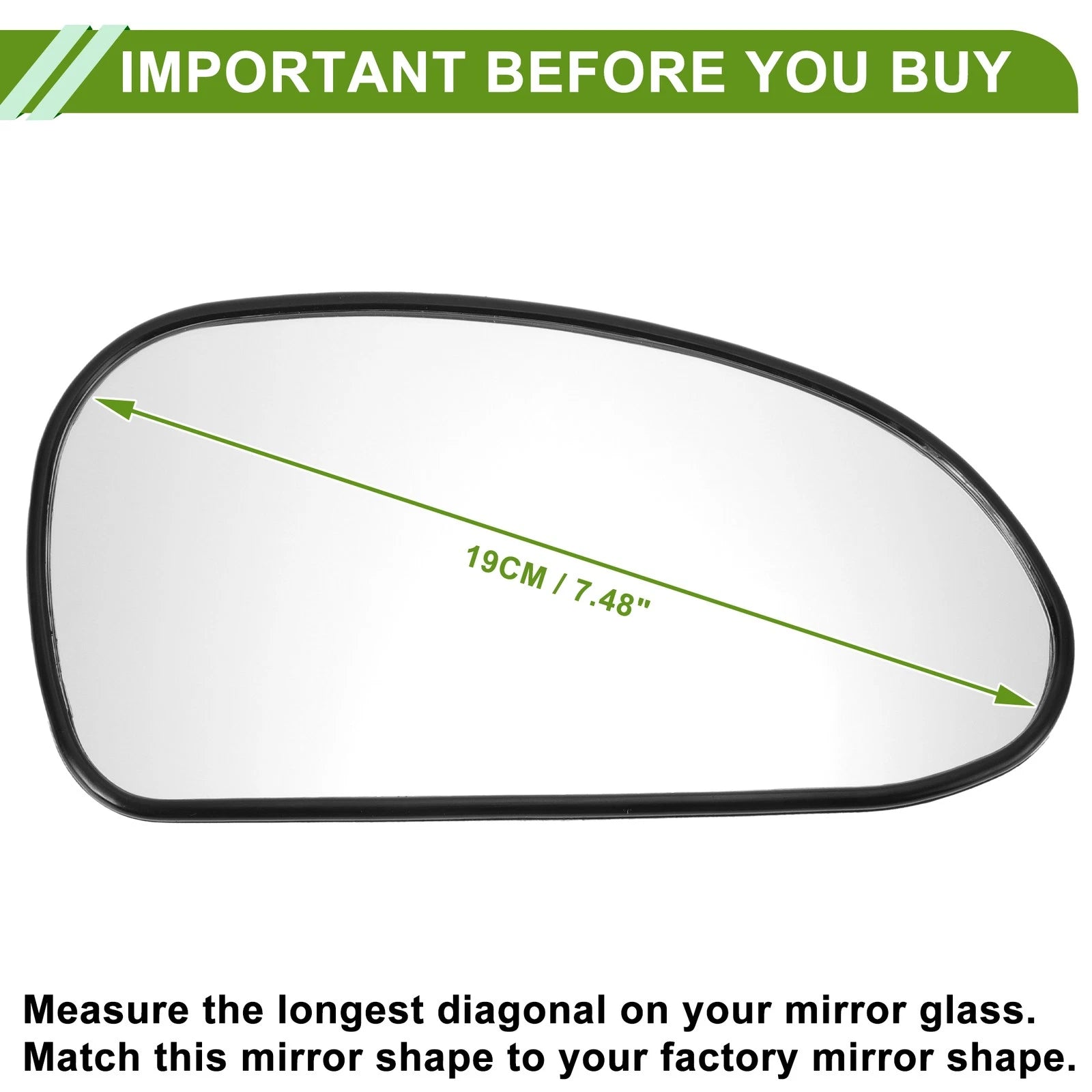 Right Side Mirror Glass Non Heated Replacement for Hyundai Sonata 1999-2005