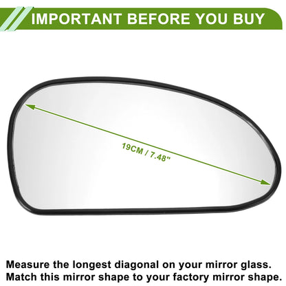 Right Side Mirror Glass Non Heated Replacement for Hyundai Sonata 1999-2005