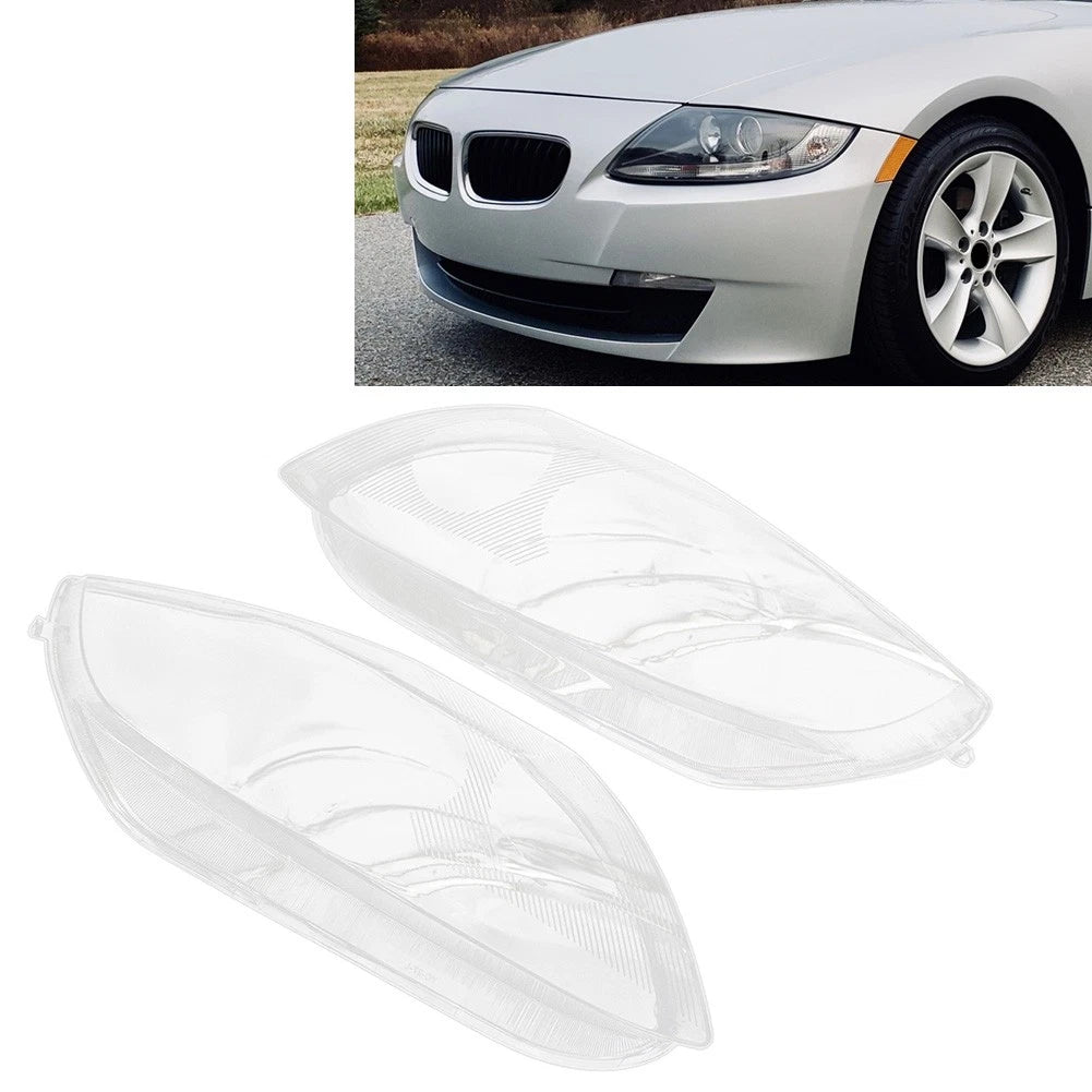 Headlight Headlamp Transparent Lens Cover Replacement Pair For BMW Z4 E85 03-08