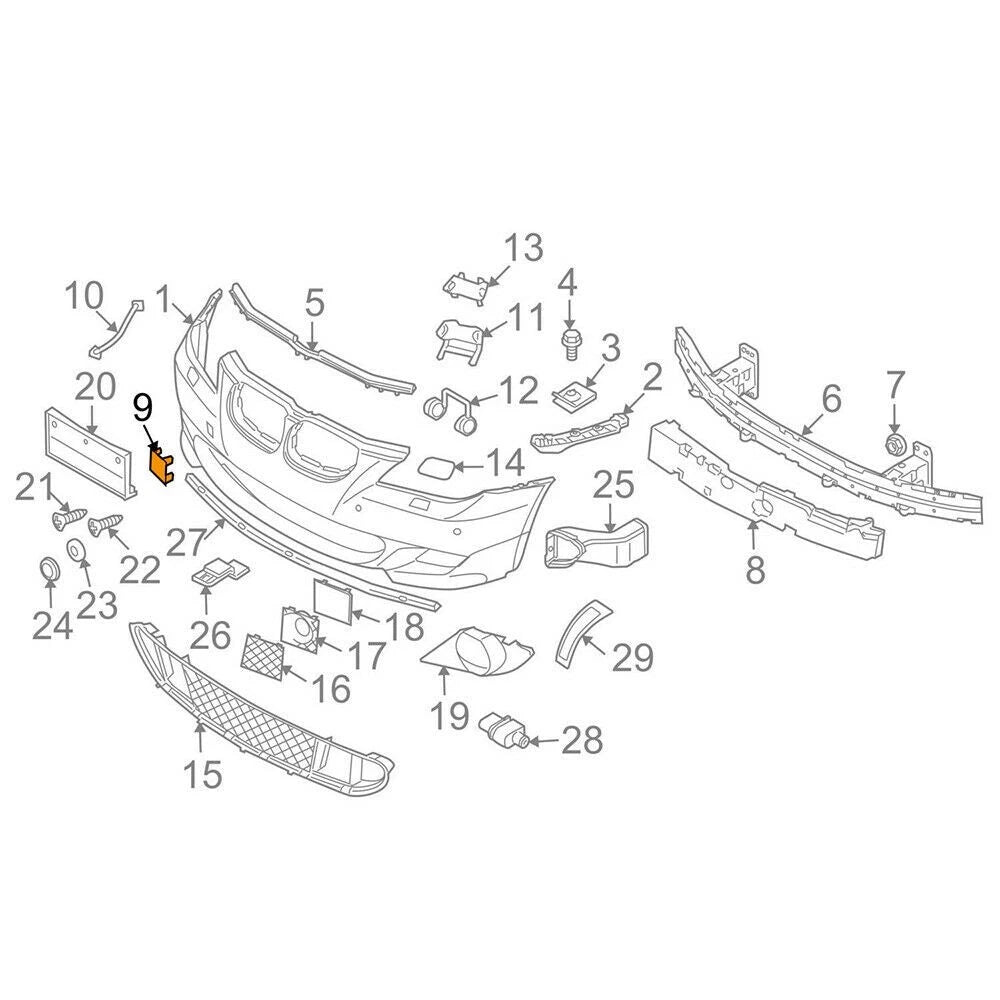Front Bumper Tow Hook Cover Cap for BMW E60 M Sport (2008–2010)