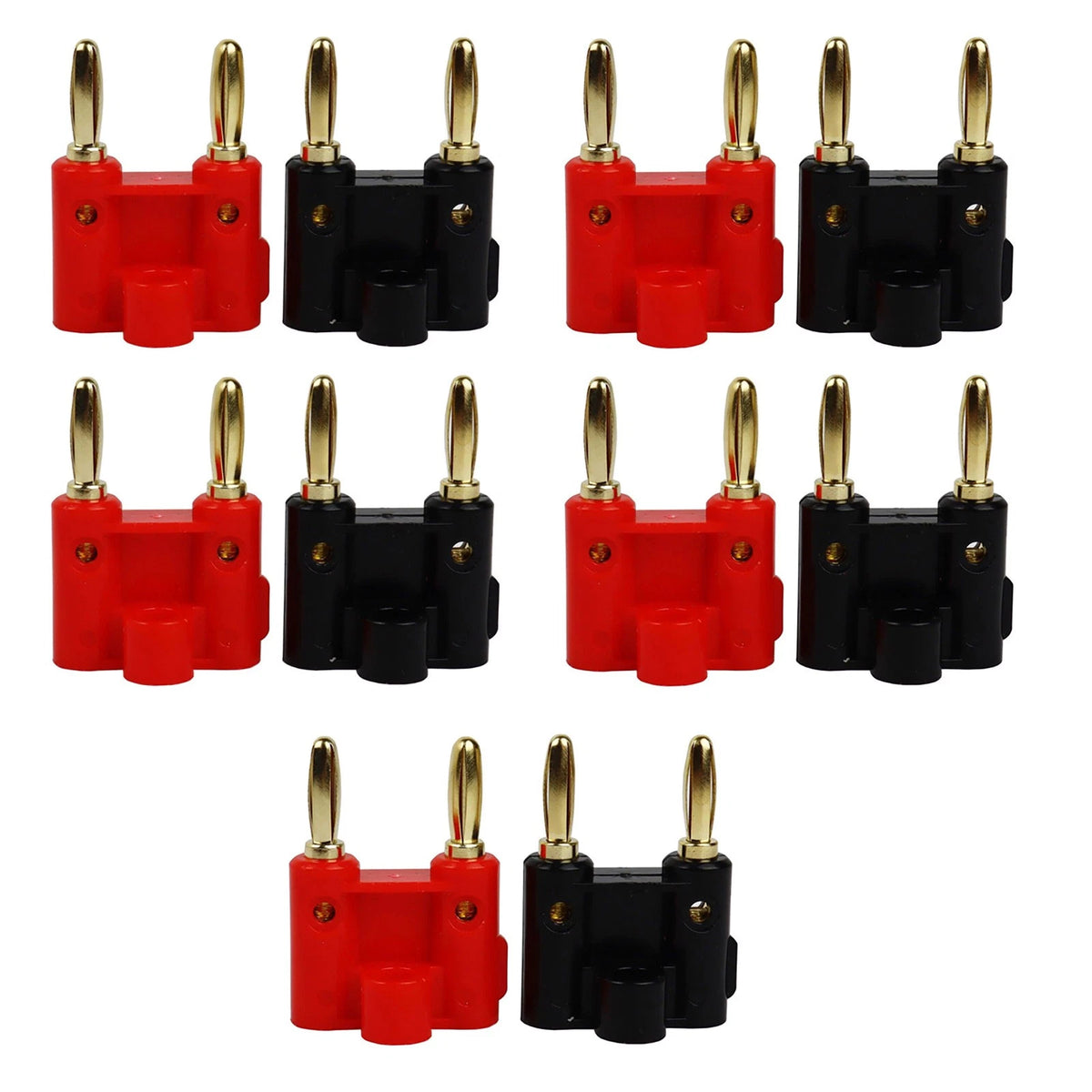 10PCS Dual Banana Plugs 4mm Screw Type for Speaker Cable