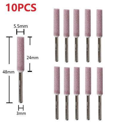 10Pcs Red Corundum Grinding Heads for Chainsaw Sharpener