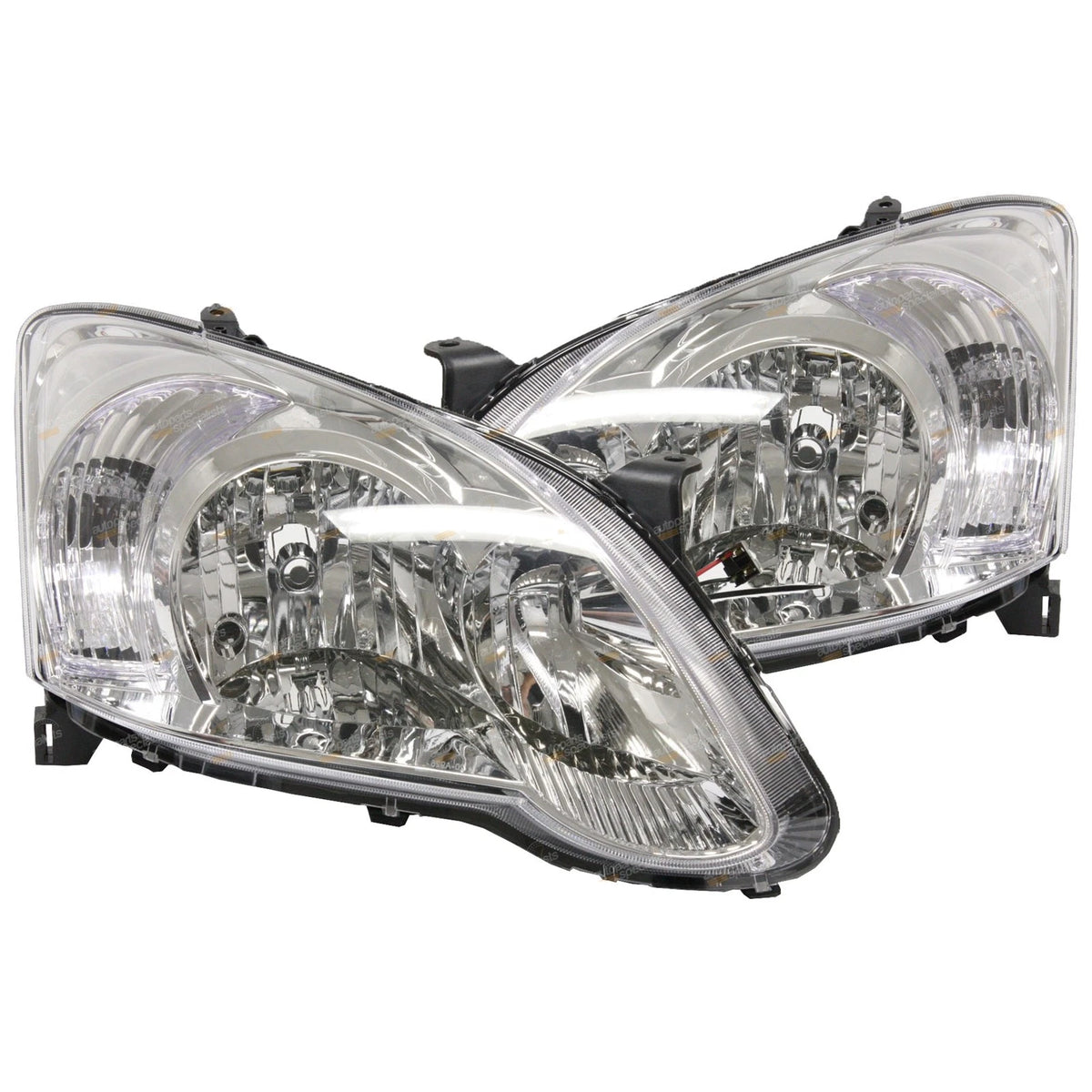 Set of 2 Chrome Headlights for Toyota Corolla ZZE122 (2004–2007)