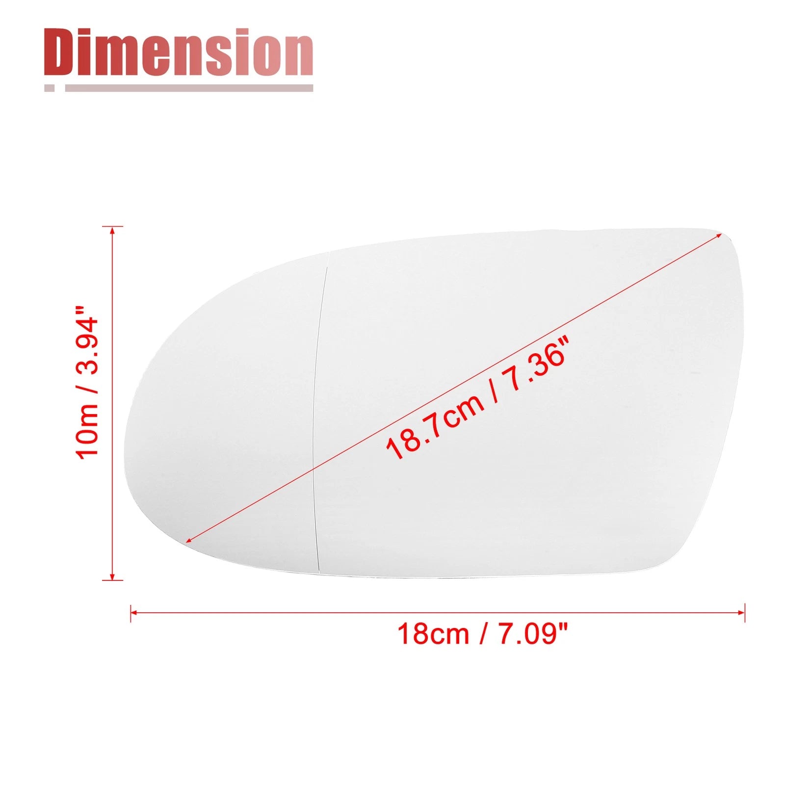 Rearview Mirror Glass Driver Left Heated Replacement for Mercedes-Benz SL500 (2012–2020)