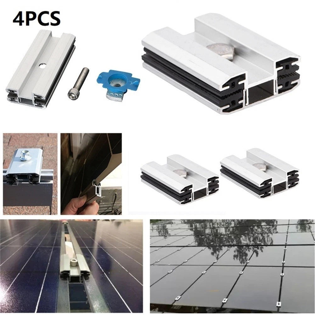 4X Solar Panel Centre Clamp with Pre Drilled Holes for Quick Installation