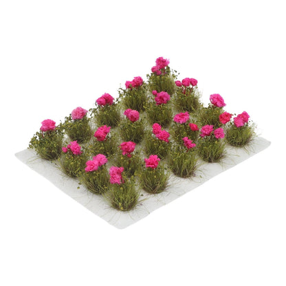 20Pcs Static Grass for Model Decoration (Rose Peony, Wildflowers)