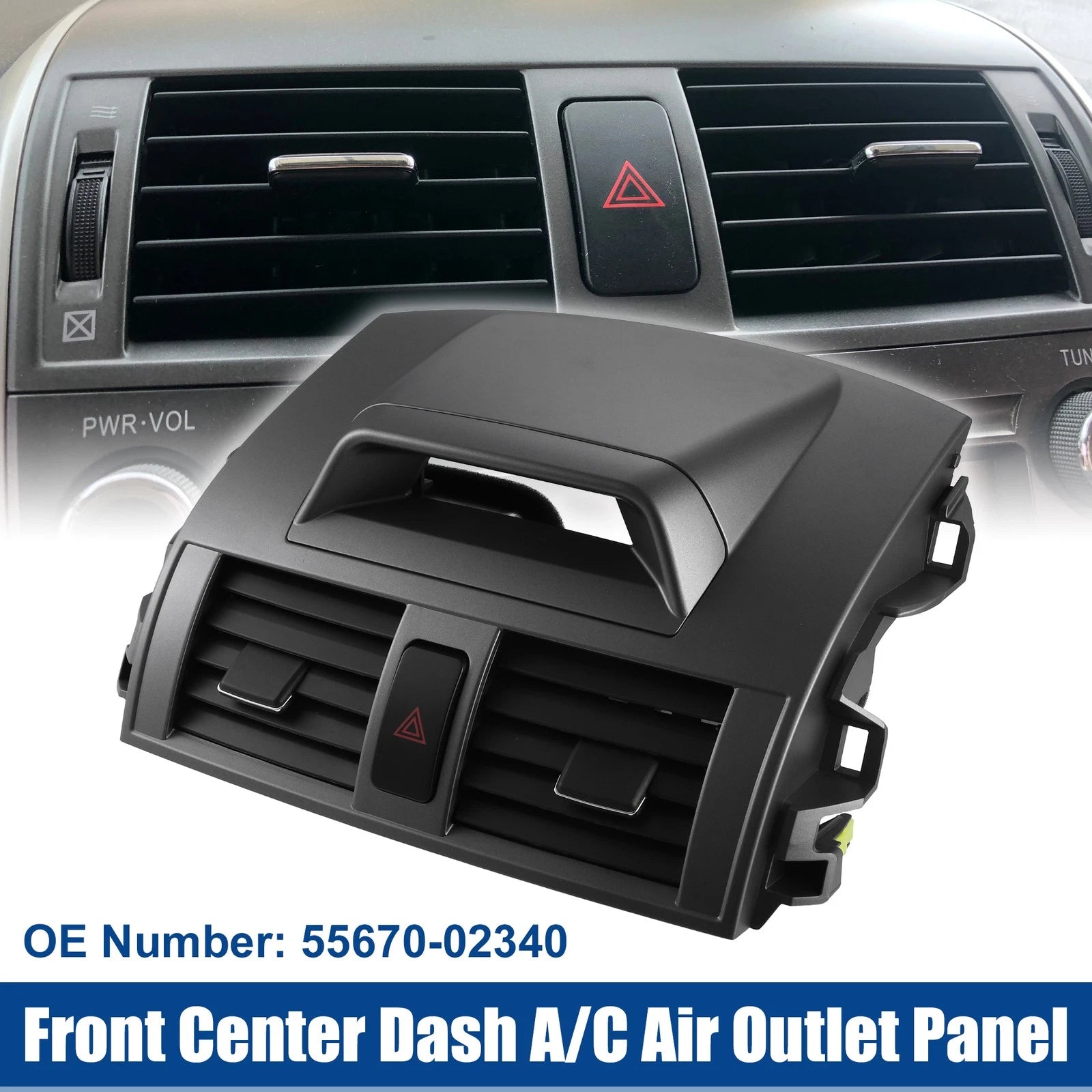 Center Dashboard A/C Air Vent Panel Replacement for Toyota Corolla (2009–2013)