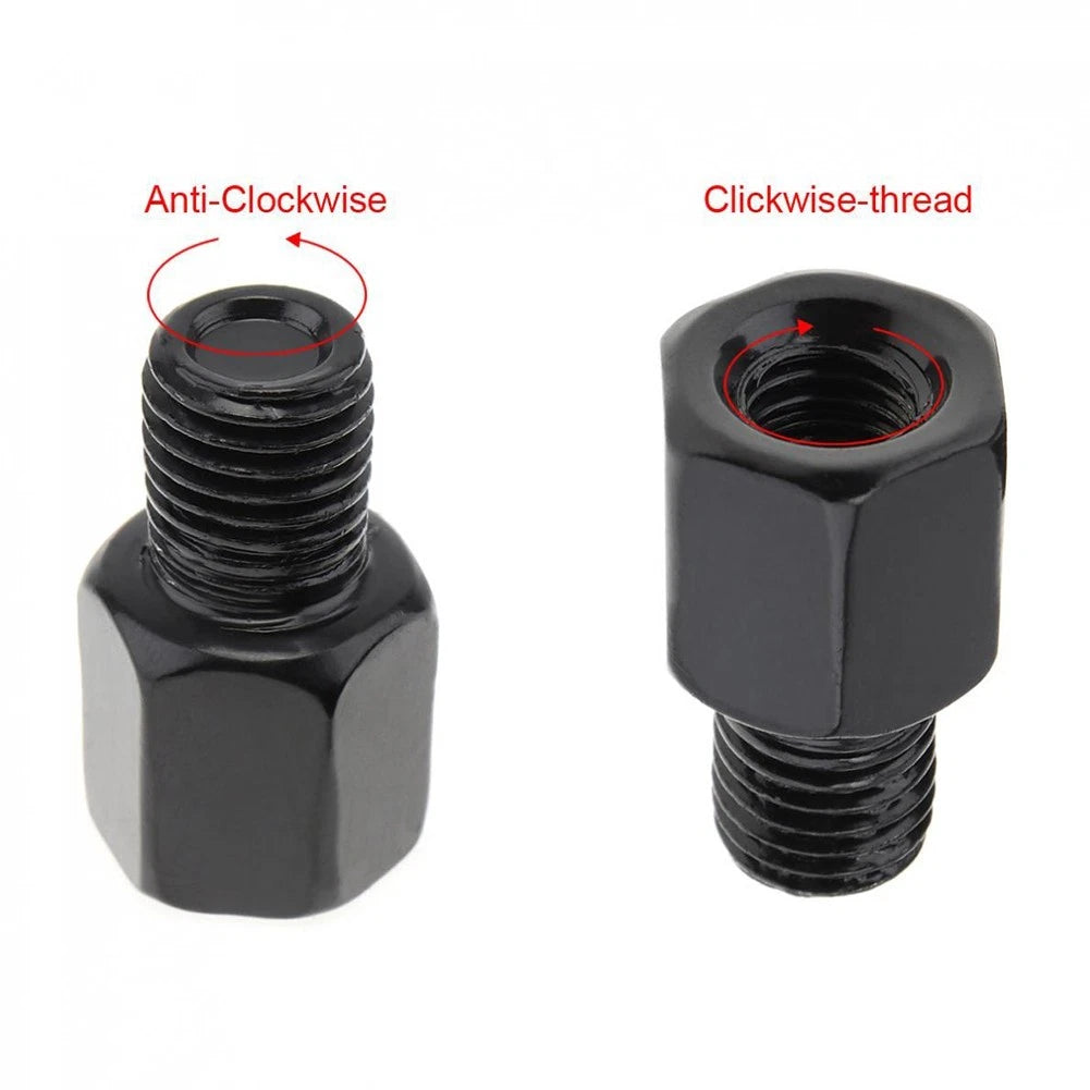 2X Base Adapter Thread Adapter 8mm to 10mm for Accessories Black