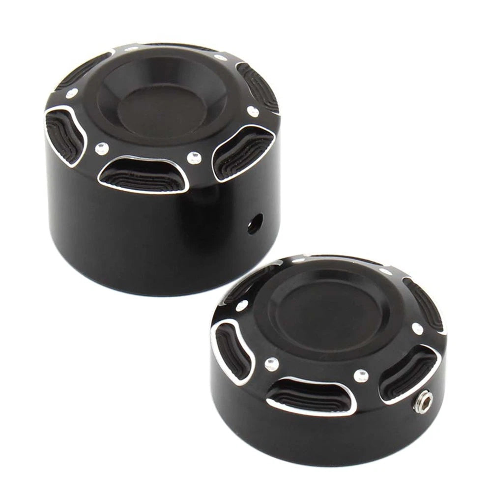 2X Frame Cap Nut Bolt Cover for Harley-Davidson X350 (Black & Chrome)