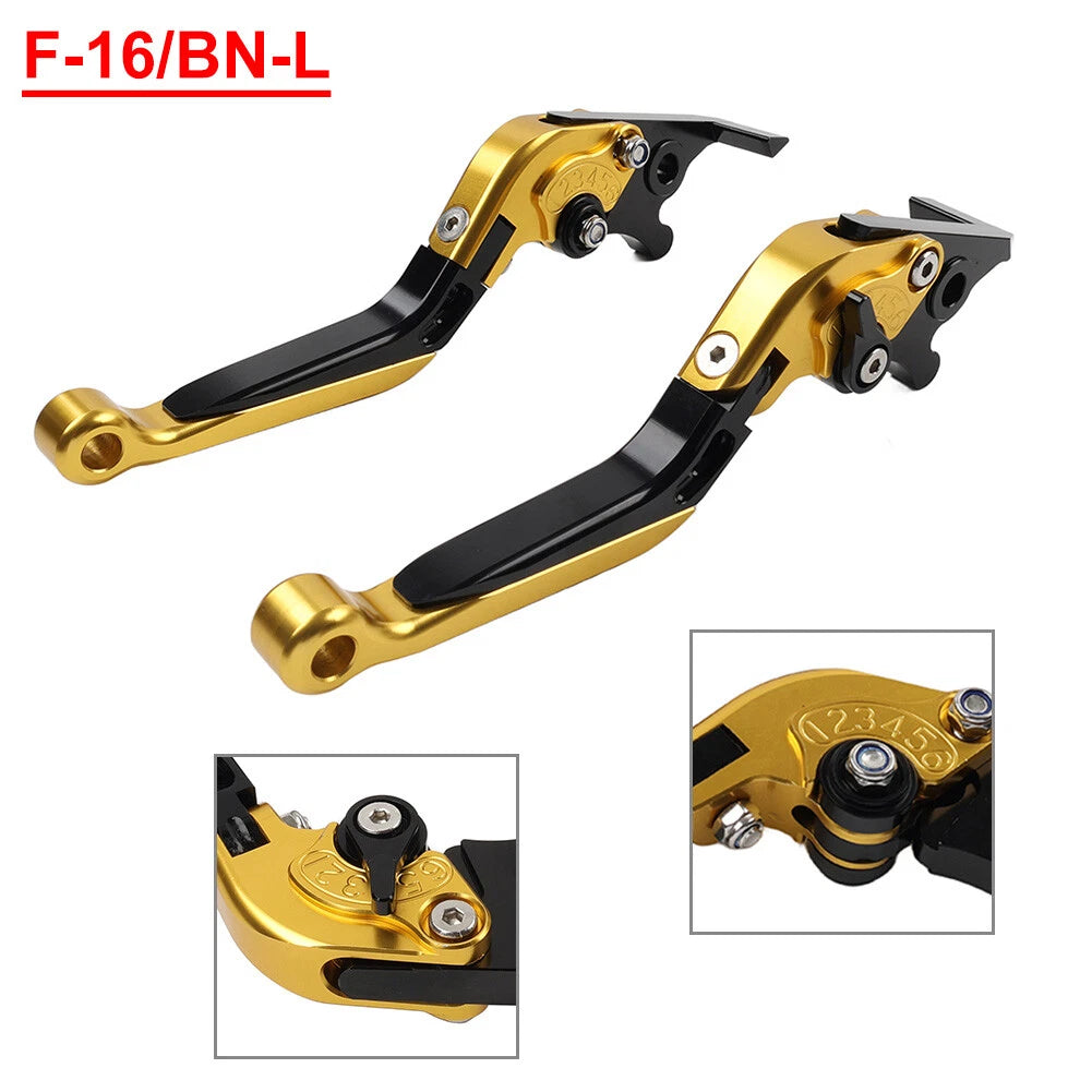 CNC Extendable Brake Clutch Levers for Benelli TRK502/X BN302S (2015–2019) Gold