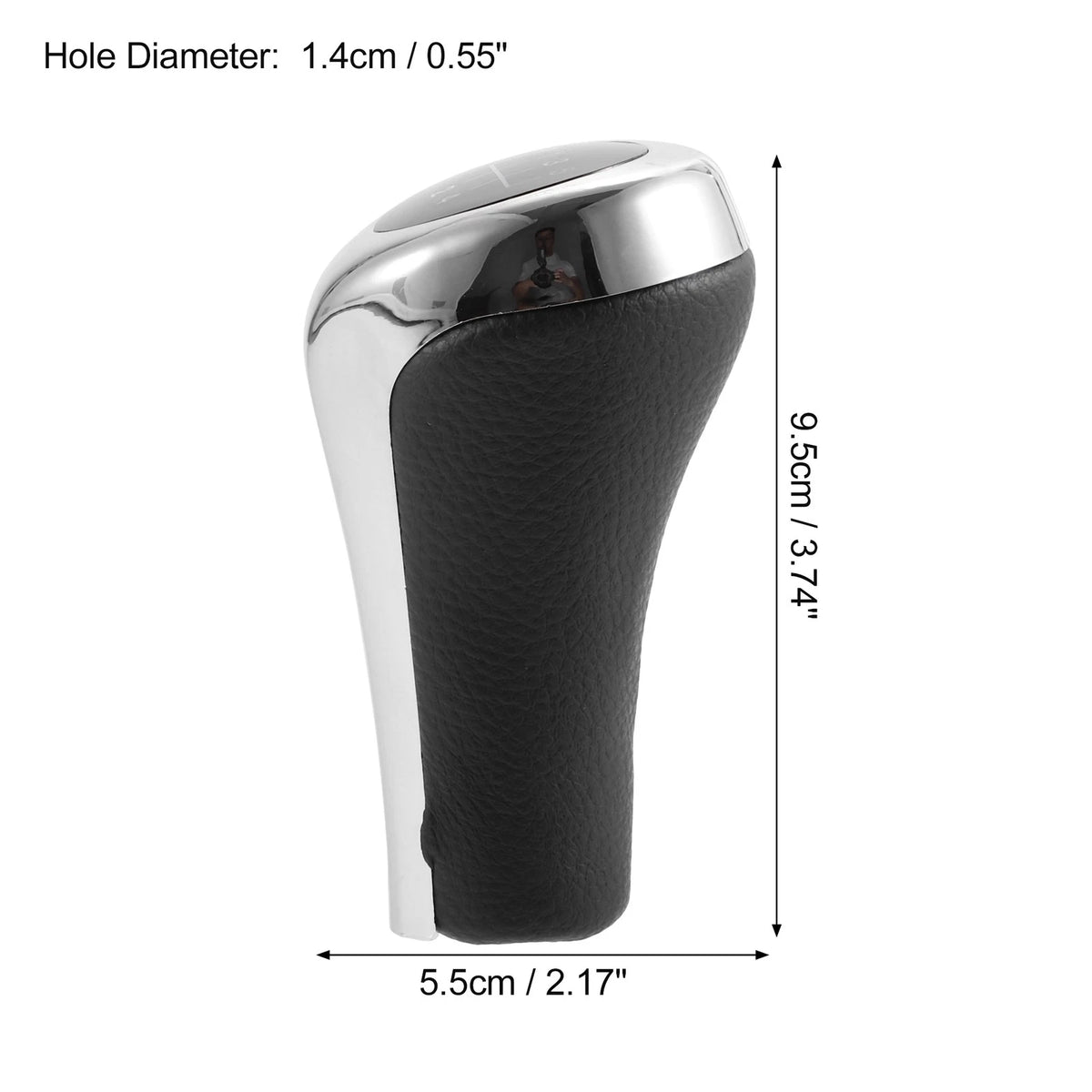 5 Speed Manual Shift Knob for BMW X1 E84 (2009–2015) Faux Leather Black Silver Tone