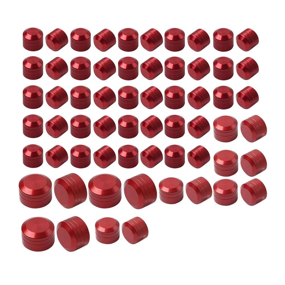 62X Engine Bolt Caps Cover Kit for Harley Road King Street Glide (2007–2016) Red